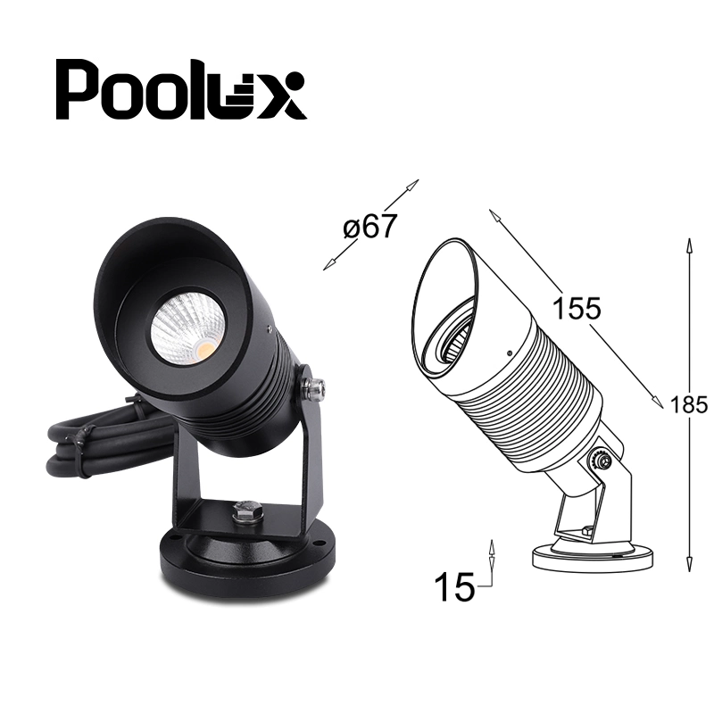 Poolux Pathway Lawn High Voltage 120 240V High Brightness IP65 Waterproof Aluminum Material Outdoor Design Round Base LED Garden Lights