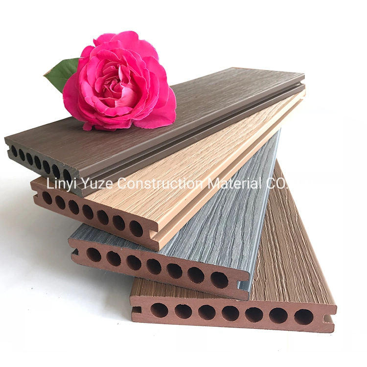 Anti-Aging Hollow Profile Embossed Wood Grain Outdoor Courtyard Ecological Decorative WPC Decking