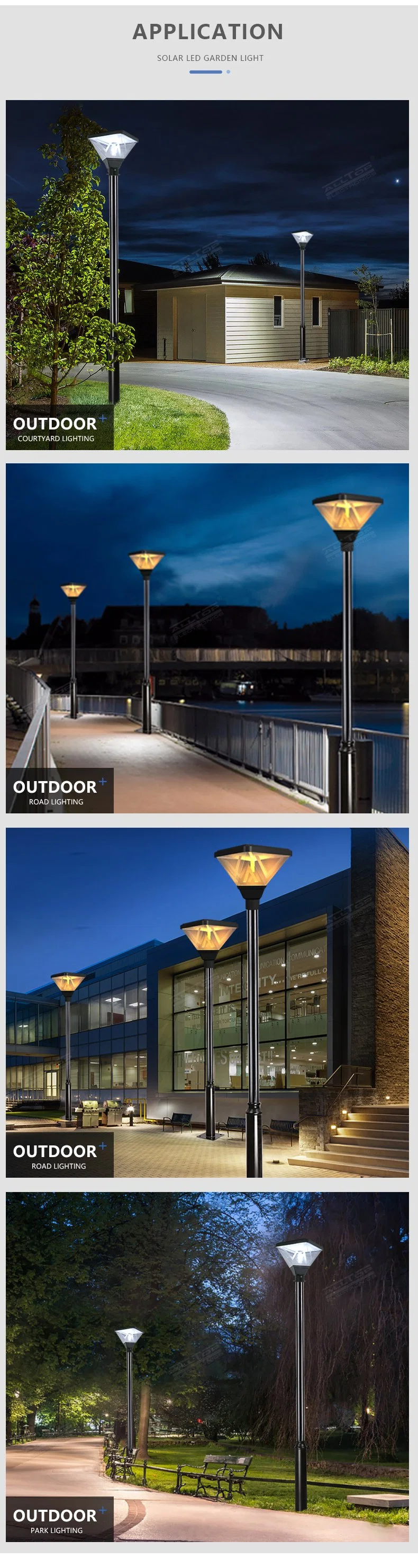 20W Waterproof IP65 Courtyard Road Outdoor LED Solar Garden Lamp