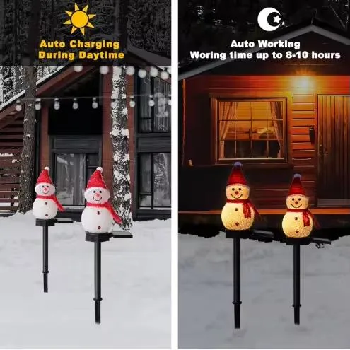 New Solar Snowman LED Lamp Christmas Day Decorative Atmosphere Light Outdoor Courtyard