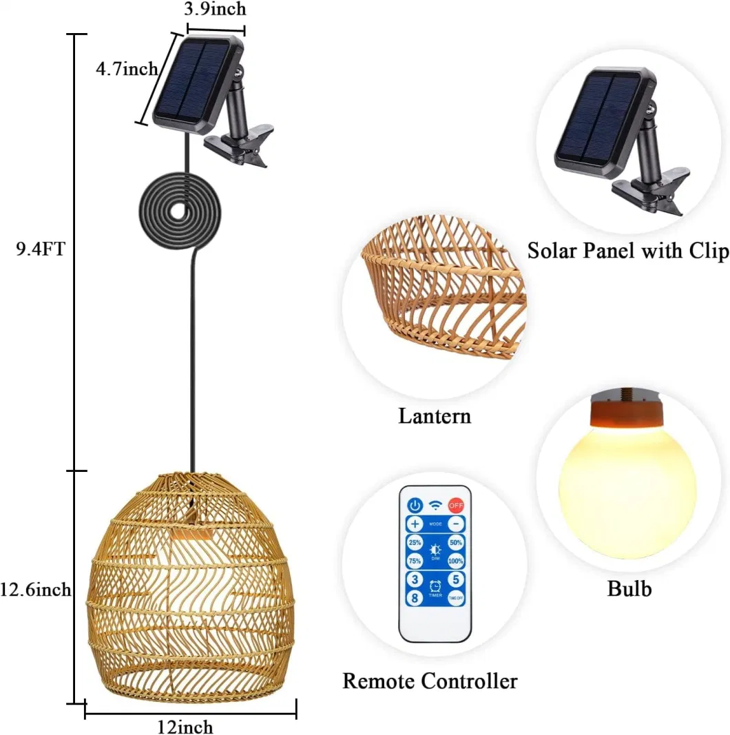 Solar Hanging Lanterns Chandelier Lights for Gazebo Porch Patio