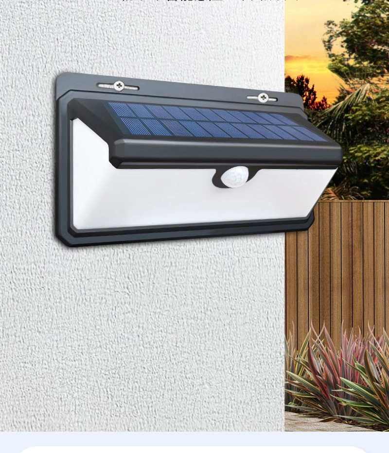 New 102LED Upgraded IP65 Waterproof Garden Outdoor Wall Light Garage Porch LED Solar Sensor Wall Light with Flame Effect