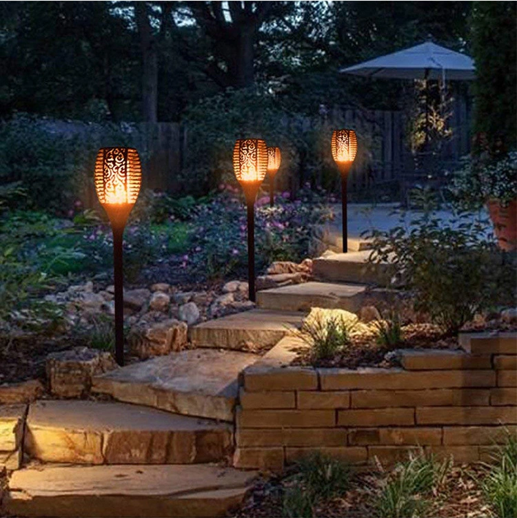 IP65 Flickering Flame Torch Lights Outdoor Landscape Courtyard Garden Decoration Lamp Balcony Dancing Party LED Solar Lights