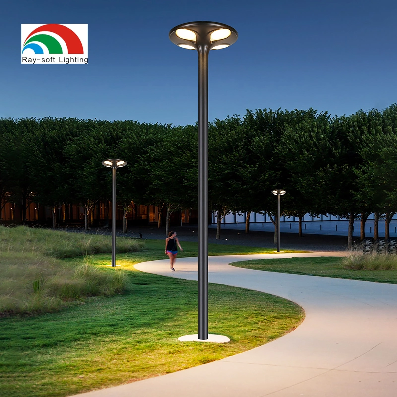 Aluminum Street Lawn 30W Driveway Solar Path Courtyard Lamp Solar Panel Outdoor LED Garden Light