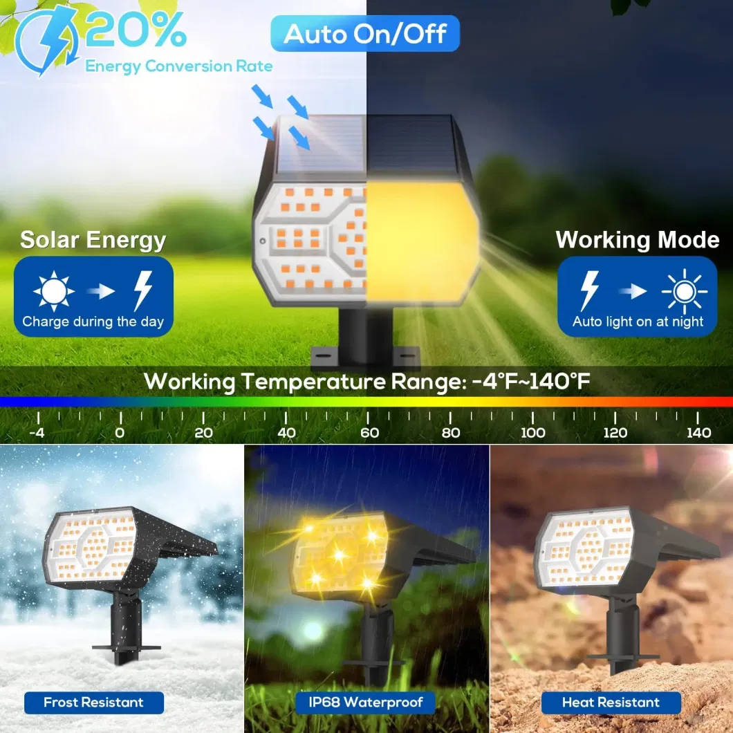 Hot Selling Waterproof Bright Solar Powered LED Solar Spot Light for Outside Garden Lawn Yard Landscape