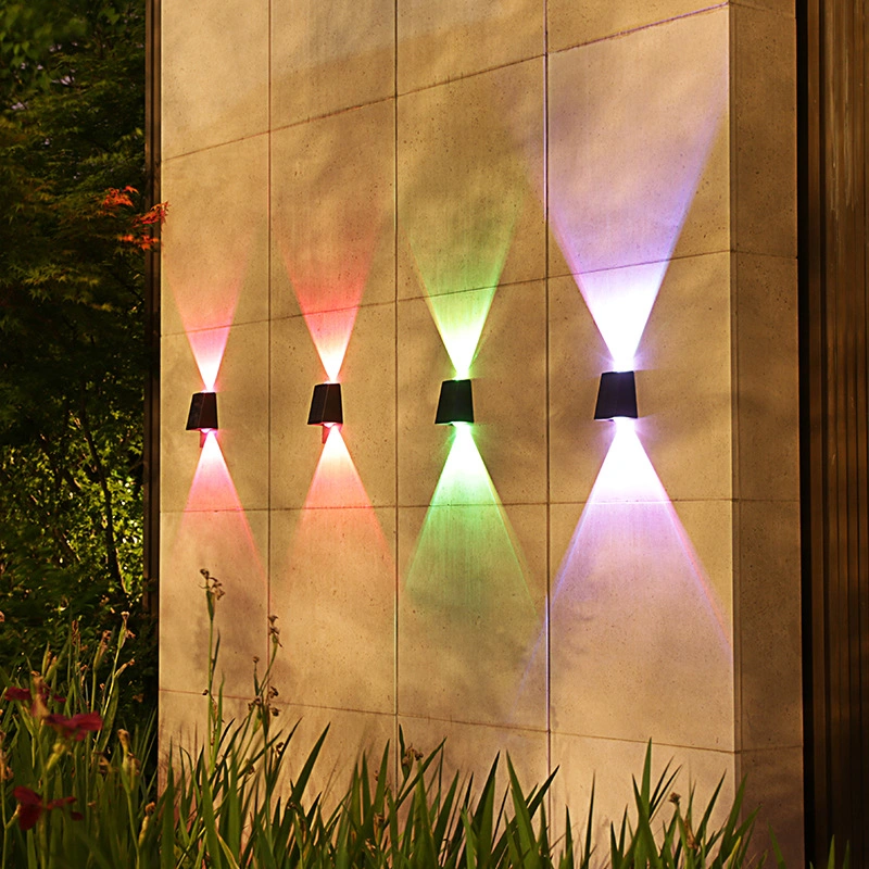 Solar Trapezoidal Wall Washing Lamp up and Down Lighting Light for Courtyard