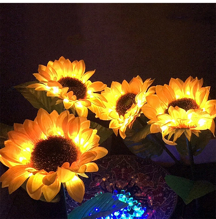 Solar Sunflower Ground Lamp Garden Courtyard Simulation Flower Landscape Lamp