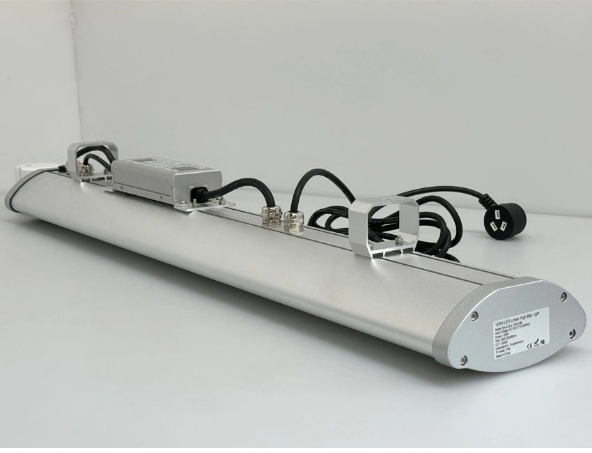 Smart LED Linear High Bay Light Emergency 2-Hour IP65 Waterproof Industrial Warehouse Parking Lot Council Hal Construction Site