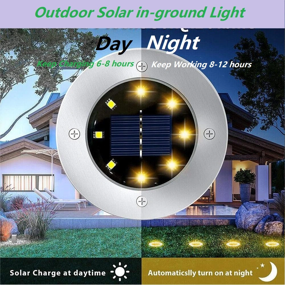 Outdoor Lantern Path Floor Under Ground Spot Garden Solar Yard Lawn Light