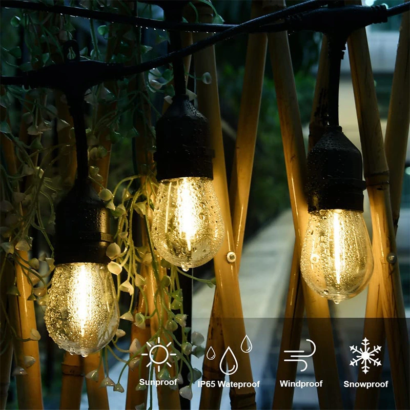 S14 String Decoration Lights E27 LED Retro Edison Filament Bulb Outdoor Garden Landscaping Patio Holiday Wedding Garland Camping Lighting LED Light