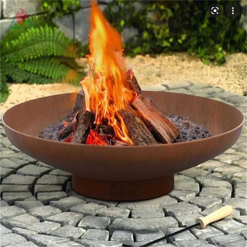 Rustic-Style Corten Lightbox for Courtyard Lighting