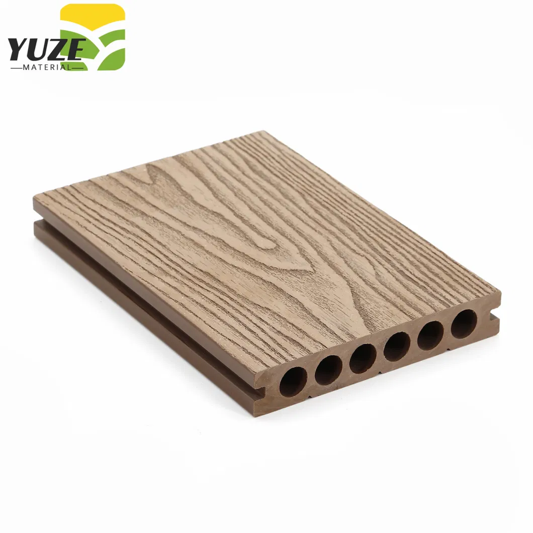 Anti-Aging Hollow Profile Embossed Wood Grain Outdoor Courtyard Ecological Decorative WPC Decking