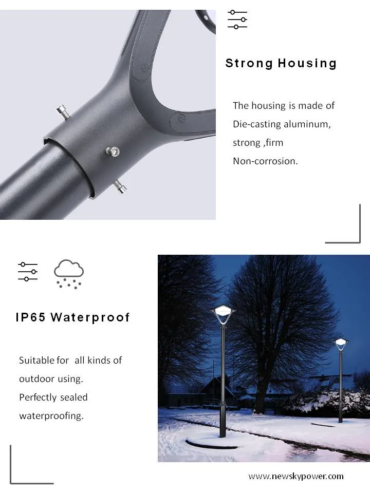 Discount Outdoor Die-Casting Aluminum Waterproof Dusk to Dawn Solar Powered Lights for Garden Road Street Plaza Park