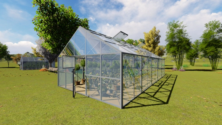 2024 Hot Sale Venlo PC Sheet Greenhouse Polycarbonate Sheet Hydroponics Green Houses Aluminum Frame Garden Greenhouse for Sale Single Span Flower Greenhouses