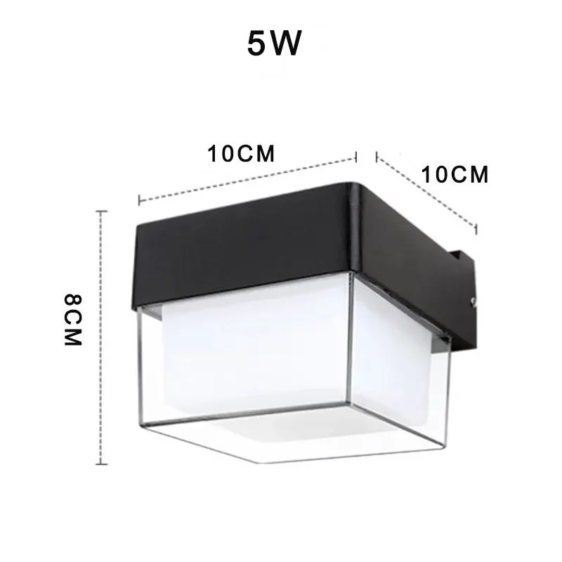 5W LED Waterproof IP65 Square Modern Wall Lamp Courtyard Garden Light