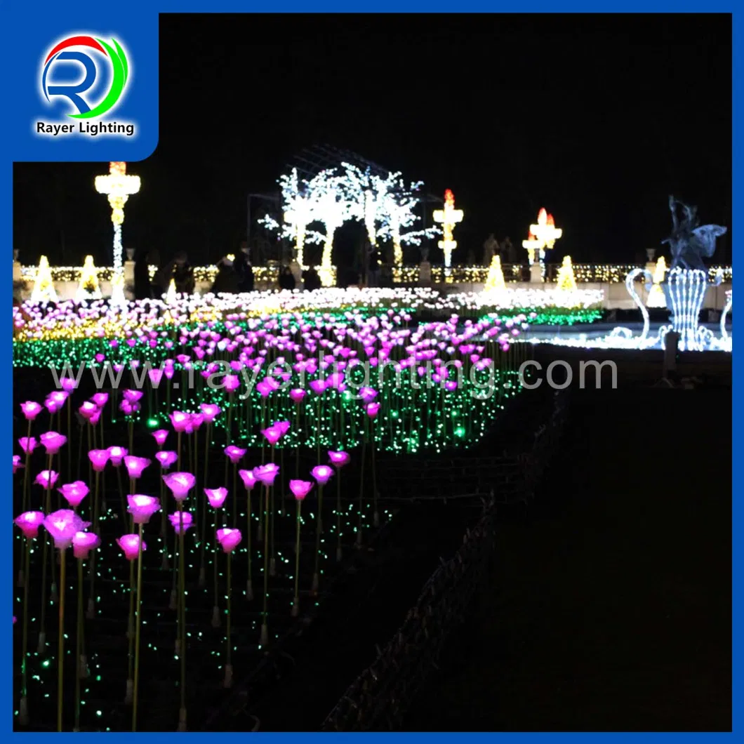 Outdoor Decotation Garden Decoration Light Decorative Light Flower Rose Light