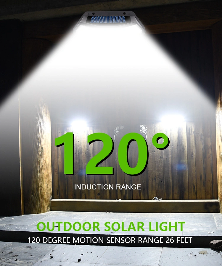 New Solar Wall Lamp Two-Sided 102LED Human Body Induction Lamp Outdoor Courtyard Garden Villa Wall Lamp