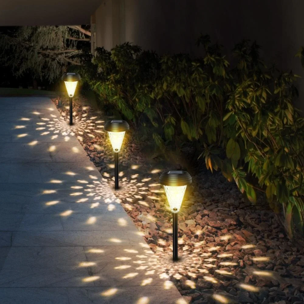 Solar Pathway Light Outdoor, 6 Pack Solar Garden Light, Bronze Fin Shade, Waterproof Solar Walkway Light Outdoor Lawn, Patio, Yard, Garden Wyz21201