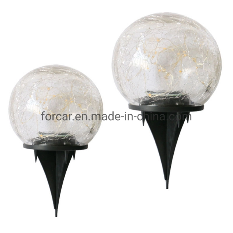 Cracked Glass Globe Home Garden Decorative Lighting AAA Battery Solar Path Landscape Lamp Hot Sale Solar Power Outdoor LED Garden Light