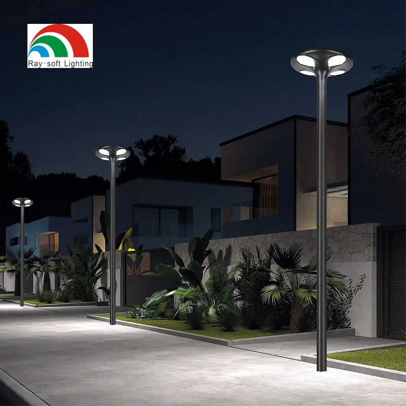 Aluminum Street Lawn 30W Driveway Solar Path Courtyard Lamp Solar Panel Outdoor LED Garden Light