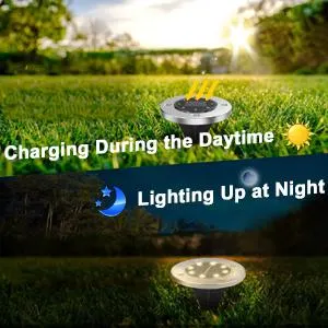 Goldmore 8LED Solar Buried Light Under Ground Lamp Outdoor Path Way Garden Light