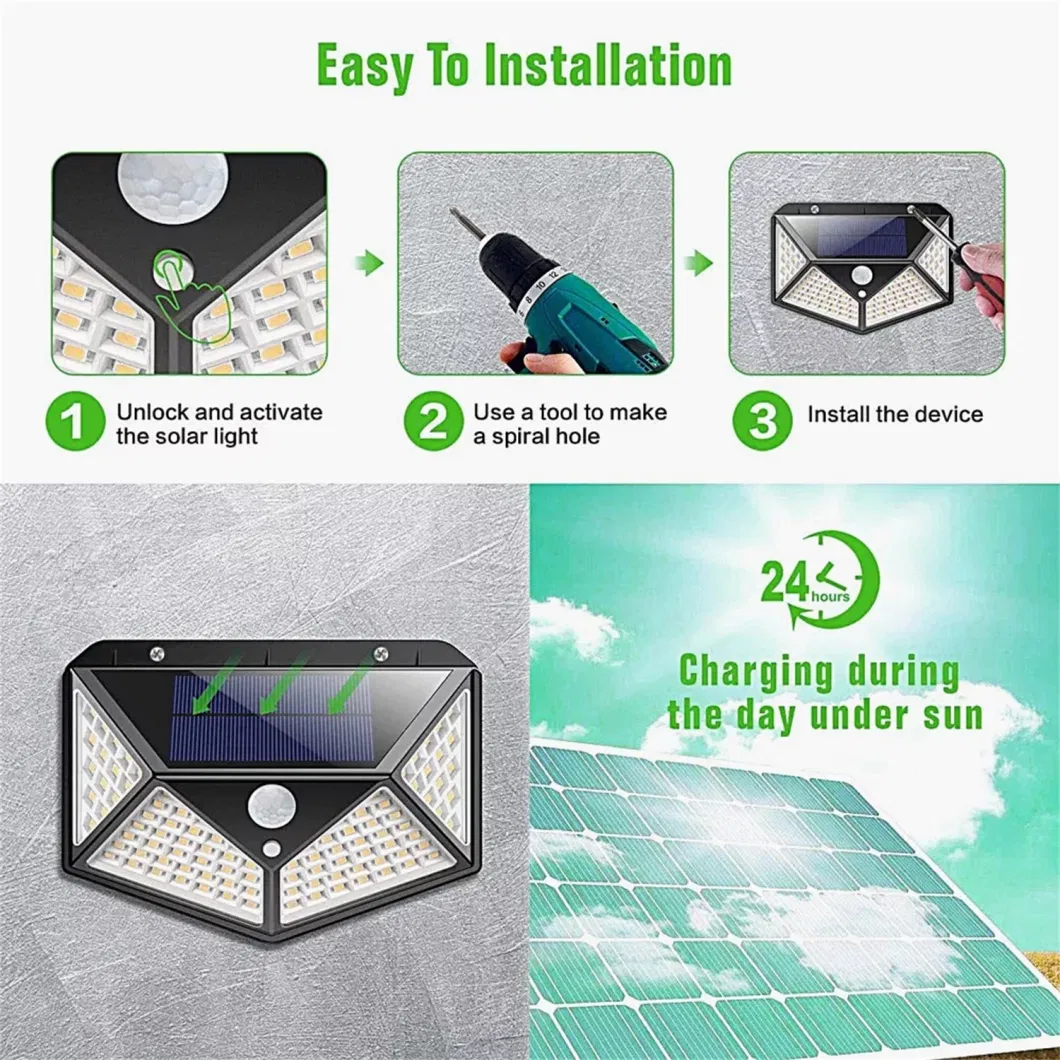 Outdoor Courtyard Garden Waterproof Energy-Saving Human Body Sensor LED Solar Lamp