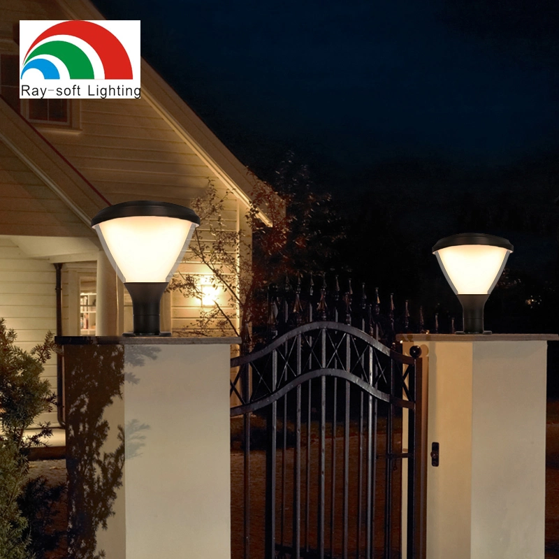 Aluminum Solar Walkway Fence Pillar Lamps Garden Landscape Lights LED Outdoor Waterproof Park Decorative Lights