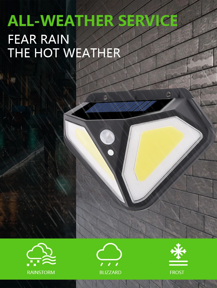 New Solar Wall Lamp Two-Sided 102LED Human Body Induction Lamp Outdoor Courtyard Garden Villa Wall Lamp