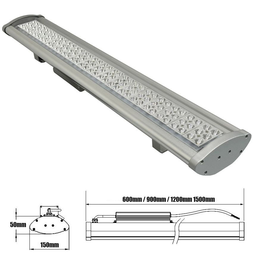 Smart LED Linear High Bay Light Emergency 2-Hour IP65 Waterproof Industrial Warehouse Parking Lot Council Hal Construction Site