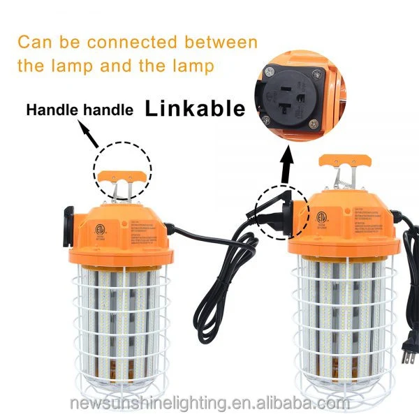 IP65 LED Temporary Work Light 150W High Bay Light Portable Site Lighting Construction Jobsite Temporary LED Work Lights High Bay 360 Degree