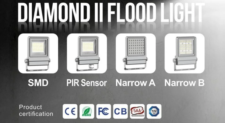 Factory Price IP66 10-300W Adjustable Aluminum High Power LED Flood Light for Outdoor Spaces Sports Facilities