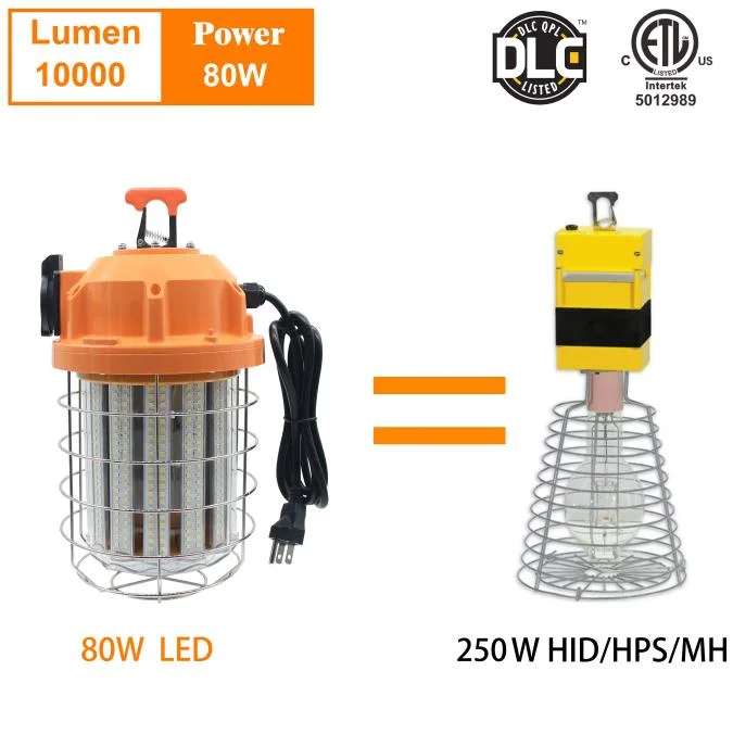 IP65 LED Temporary Work Light 150W High Bay Light Portable Site Lighting Construction Jobsite Temporary LED Work Lights High Bay 360 Degree