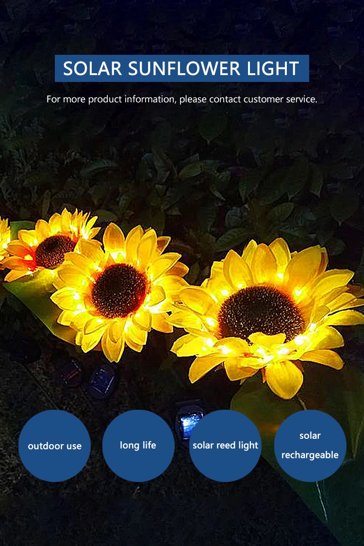 Solar Sunflower Ground Lamp Garden Courtyard Simulation Flower Landscape Lamp