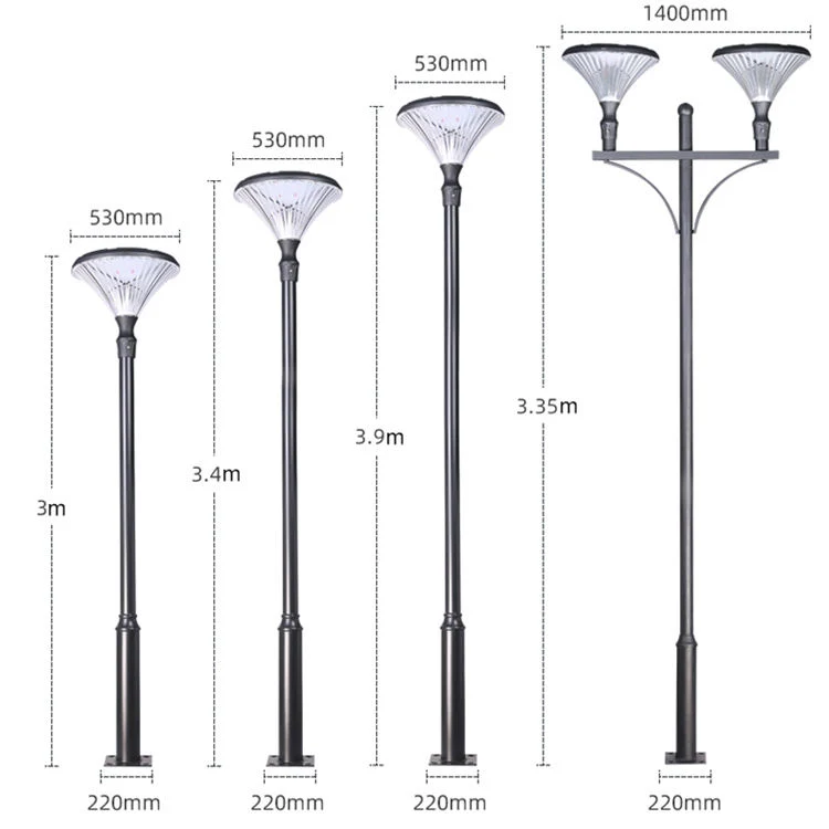 All in One 16W 25W Solar Garden Pole Light IP65 Waterproof for Outdoor Energy-Saving Pathway Solar Yard Light