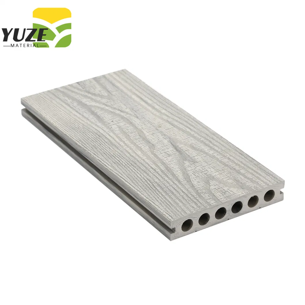 Anti-Aging Hollow Profile Embossed Wood Grain Outdoor Courtyard Ecological Decorative WPC Decking