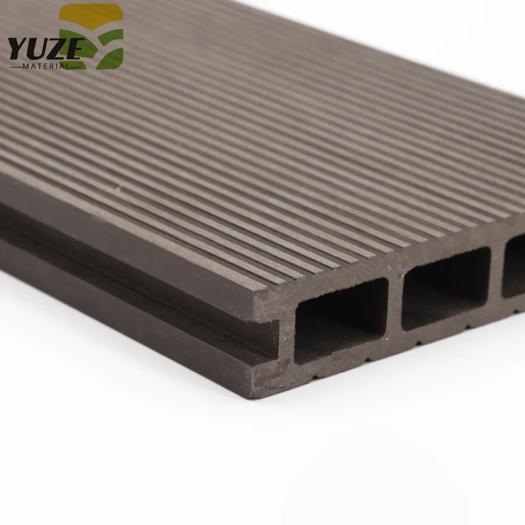 Anti-Aging Hollow Profile Embossed Wood Grain Outdoor Courtyard Ecological Decorative WPC Decking