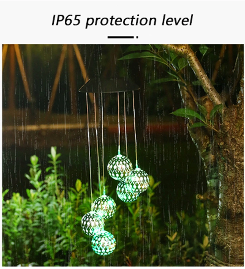 Outdoor Courtyard Garden Decorative Light Waterproof Landscape Small Hanging Light Solar Chandelier Wind Chime Light