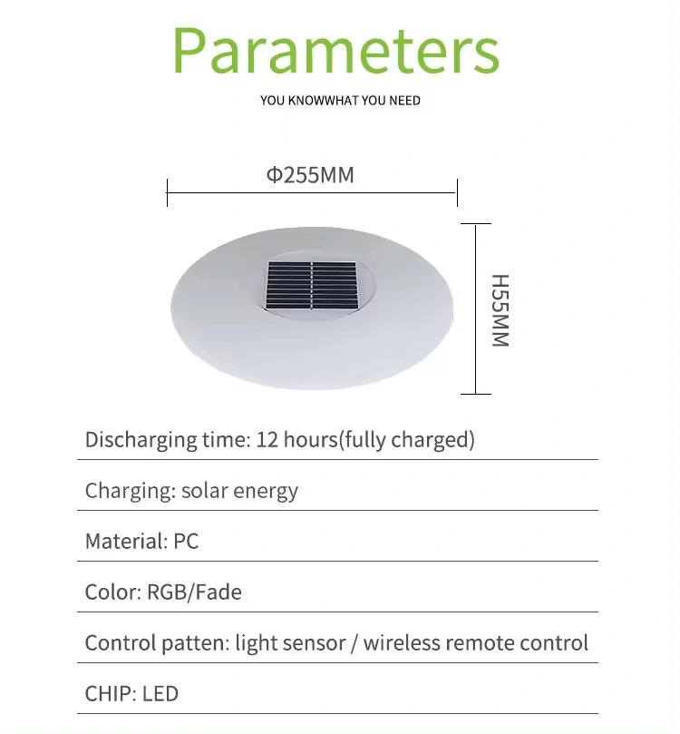 Solar Panel LED Water Floating Garden Outdoor IP67 Swimming Pool Floating Lights