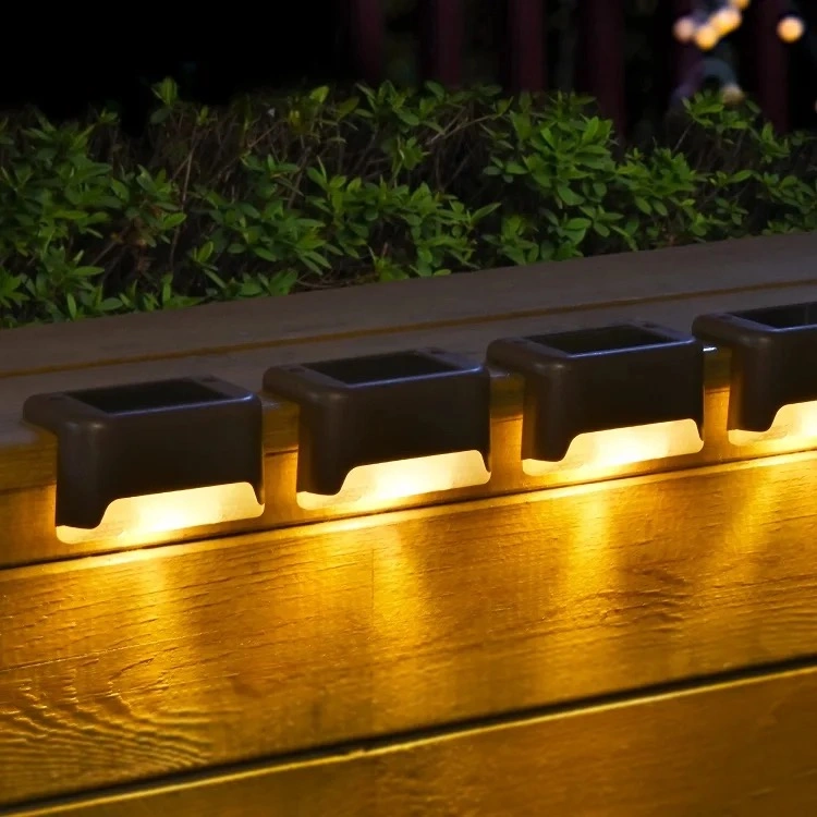 Outdoor Courtyard Garden Walkway RGB LED Solar Lamp Fence Step Deck Dock Solar Stair Light