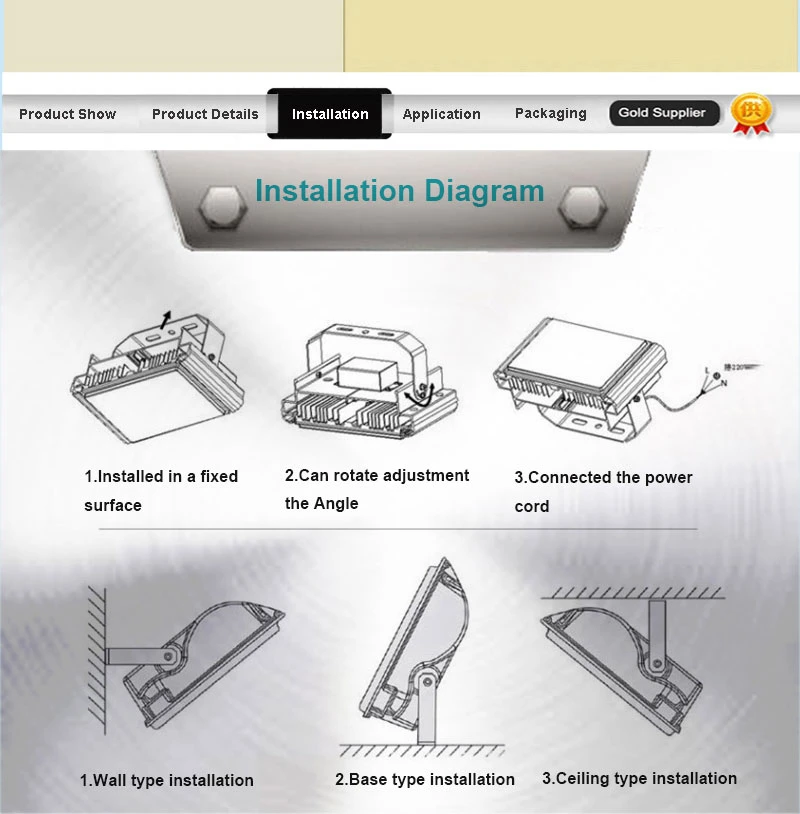 Outdoor Patio Stadium Street Mountable 800W 600W 500W 300W LED Flood Light