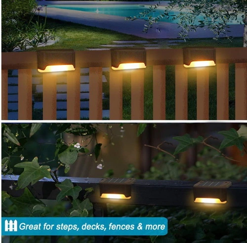 Solar Stair Pathway Light Sunlight Powered Fence Wall Lamp Landscape Lamps Courtyard Stair Light for Outdoor Garden Yard