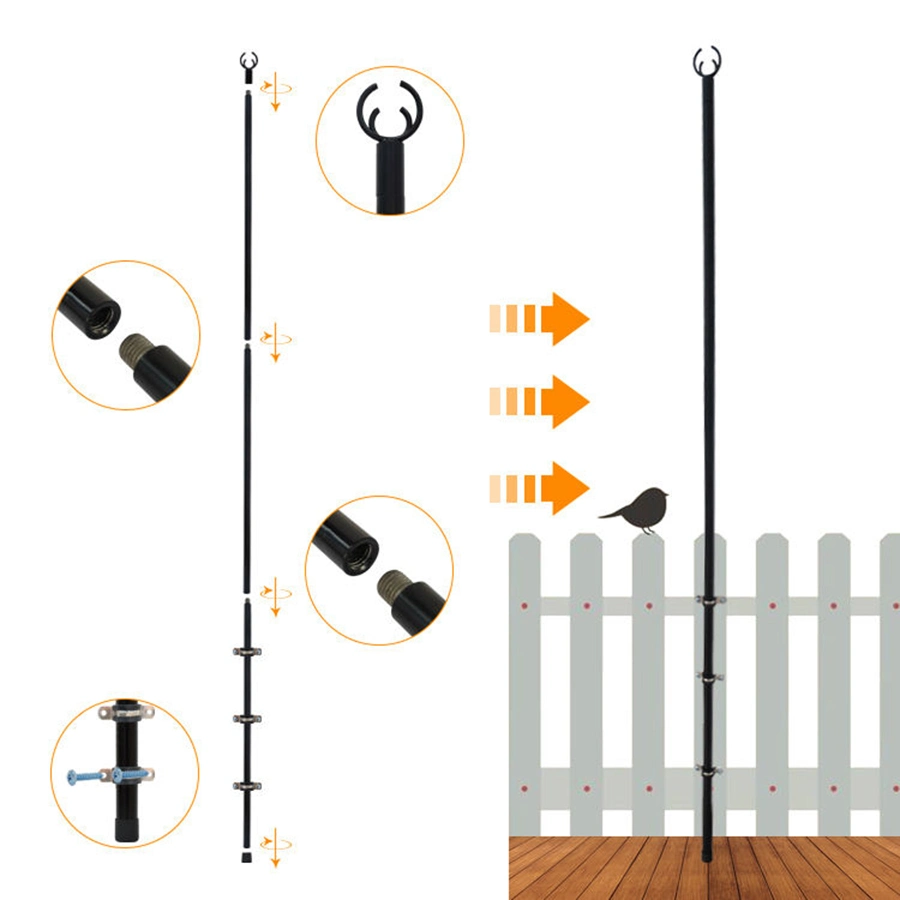 JH-Mech Thickened Metal String Light Poles for Outdoor