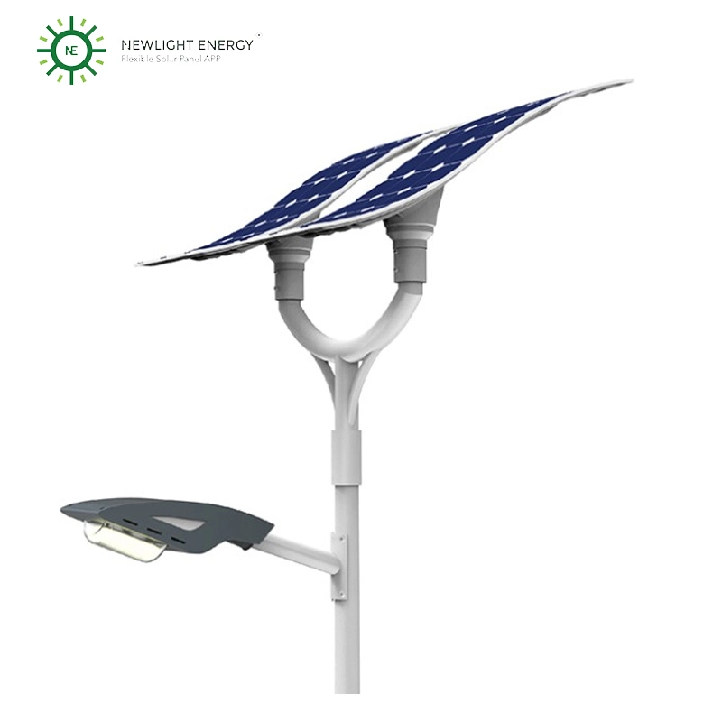 LED Wave Solar Street Light With Flexible Solar Panels For Courtyard