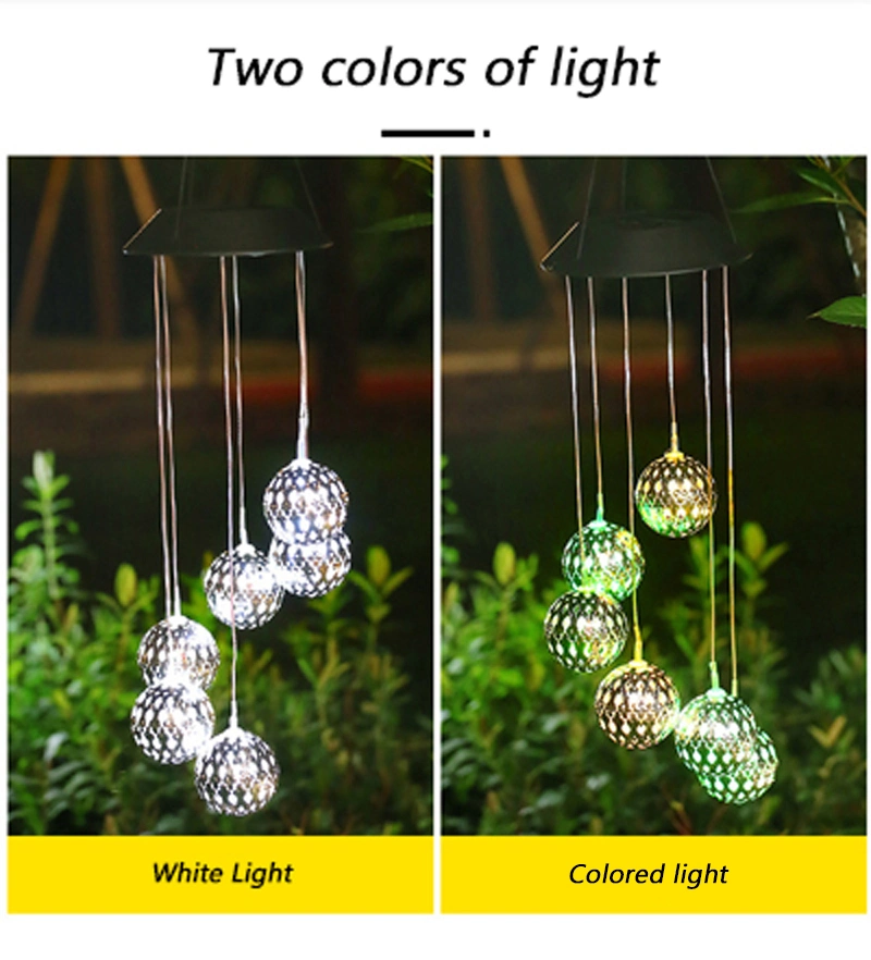 Outdoor Courtyard Garden Decorative Light Waterproof Landscape Small Hanging Light Solar Chandelier Wind Chime Light