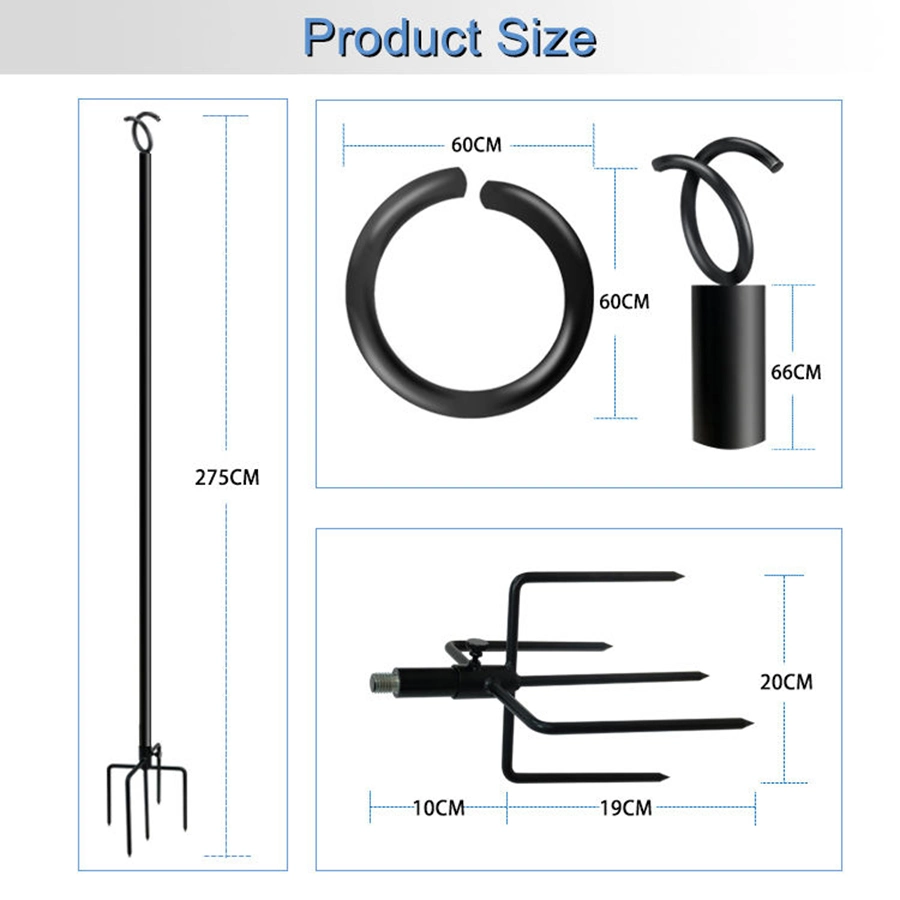 JH-Mech Durable Carbon Steel Poles for Outdoor String Lights