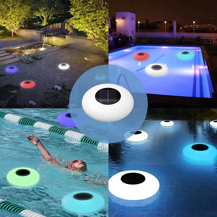 Solar Panel LED Water Floating Garden Outdoor IP67 Swimming Pool Floating Lights