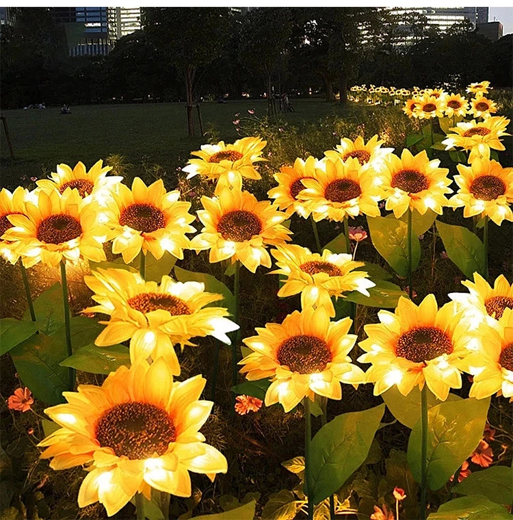 Solar Sunflower Ground Lamp Garden Courtyard Simulation Flower Landscape Lamp