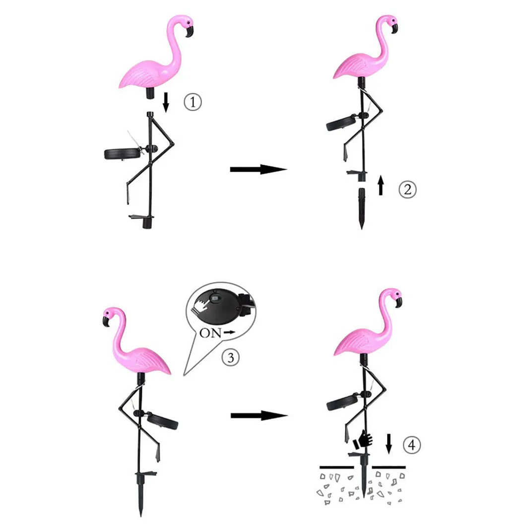 Solar Powered Flamingo, Outdoor Solar Garden Light, Waterproof LED Light for Garden, Patio Ci24834