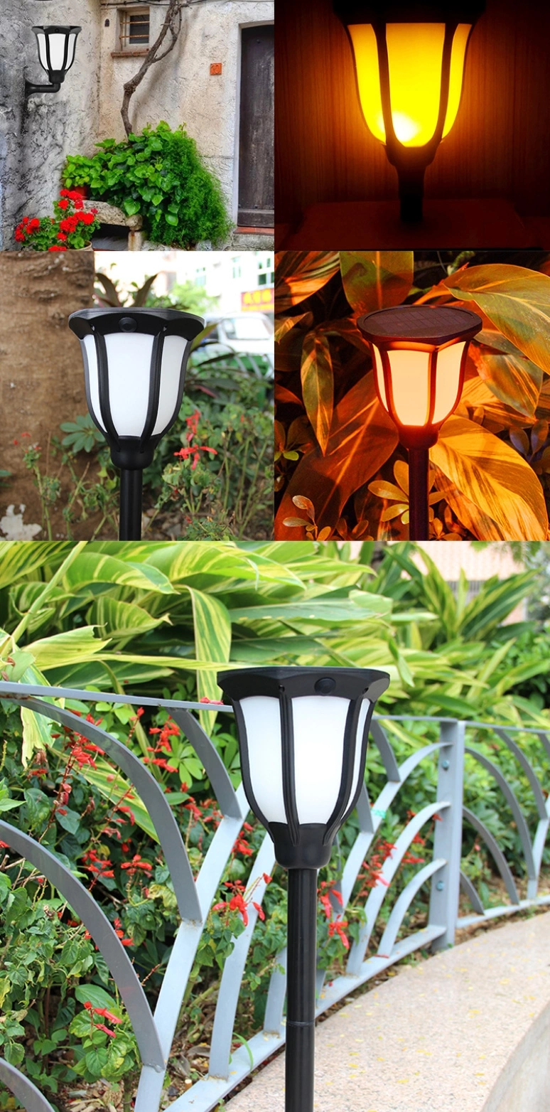 Outdoor Hanging Solar Lantern Flame Decorative Lights Waterproof LED Garden Pathway Solar Flickering Torch Light