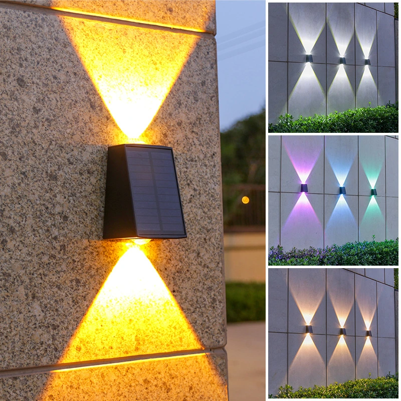 Solar Trapezoidal Wall Washing Lamp up and Down Lighting Light for Courtyard